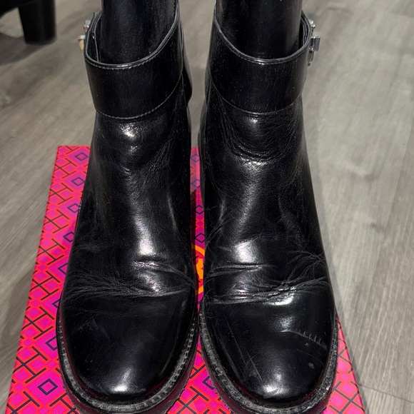 Tory Burch Black Leather Ankle Boots - Picture 3 of 8